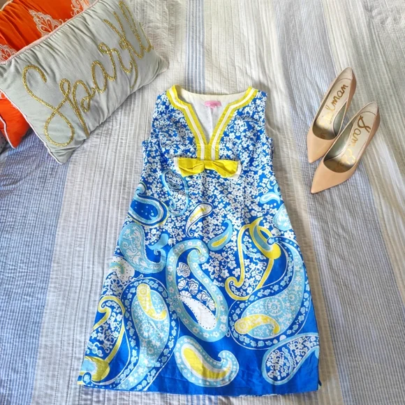 chinese dress ladies 1960's Lilly Pulitzer Leaves and Flowers A-Line Dress